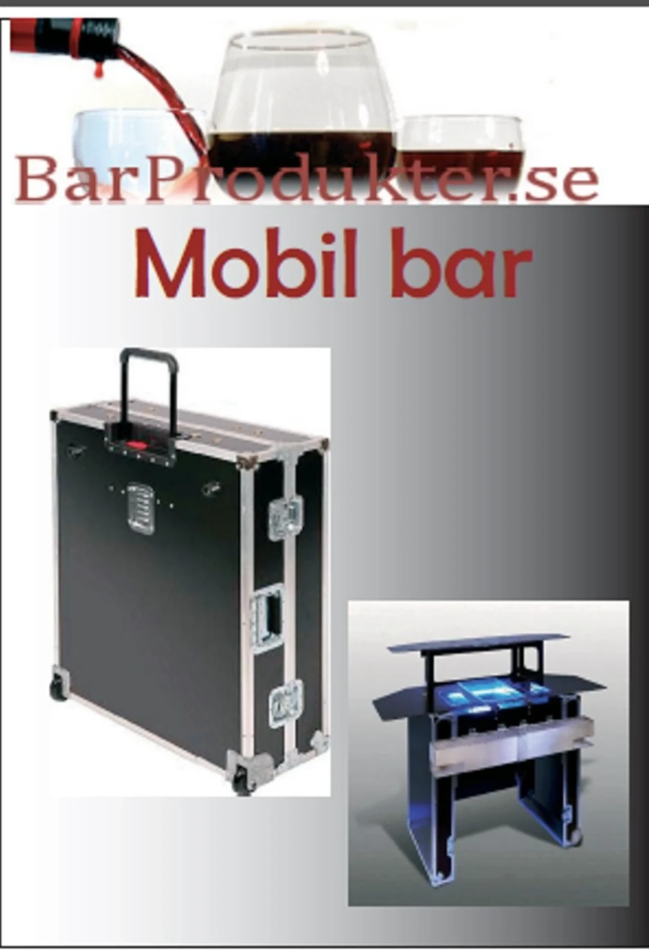 Produktaffisch för BarProdukter.se mobil bar – affischtryck